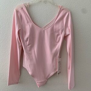 NEW Lululemon Women’s Align Mesh Long Sleeve Bodysuit Special Edition Pink Sz 8
